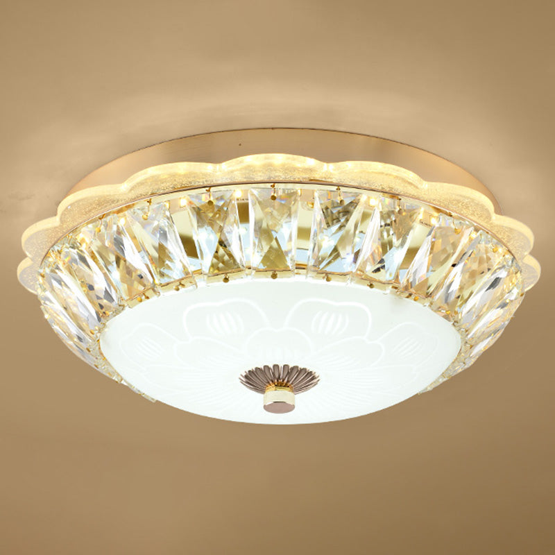 Modern Crystal Style Flush Mount Light Simplicity LED Ceiling Lamp for Bedroom
