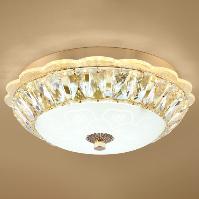 Modern Crystal Style Flush Mount Light Simplicity LED Ceiling Lamp for Bedroom