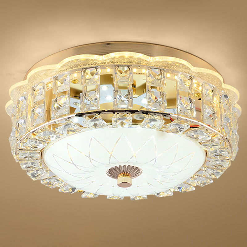 Modern Crystal Style Flush Mount Light Simplicity LED Ceiling Lamp for Bedroom