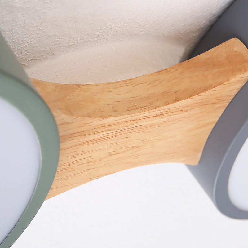 Modernism Simplicity LED Ceiling Fixture Light Wooden Flush Mount Light for Bedroom Dining Room