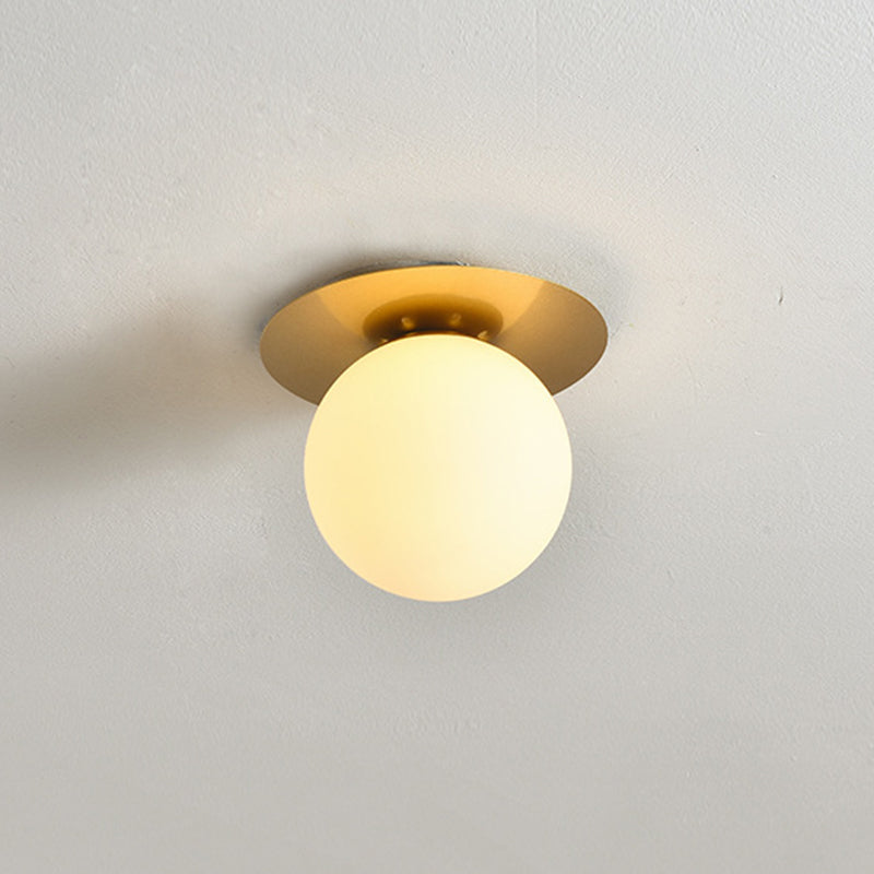 Glass Globe Shape Ceiling Light Modern Style 1 Bulb Flush-mount Lamp for Dining Room