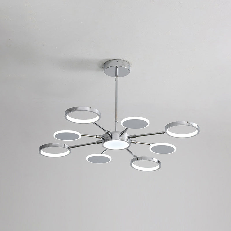 Fissaggio dell'illuminazione del lampadario ad anello lampadario in metallo moderno in metallo con cavo sospeso per soggiorno