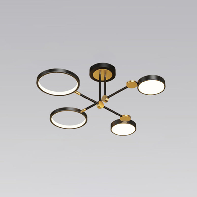 Ring kroonluchter hanglamp modernistische metalen hangende lampen met hangende koord voor woonkamer