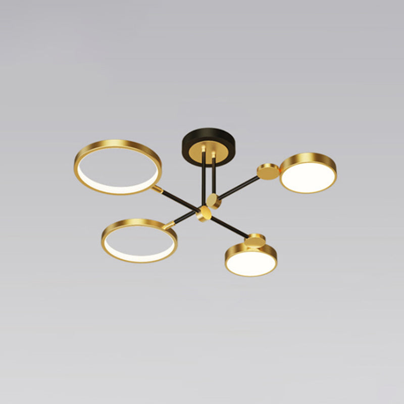 Ring kroonluchter hanglamp modernistische metalen hangende lampen met hangende koord voor woonkamer