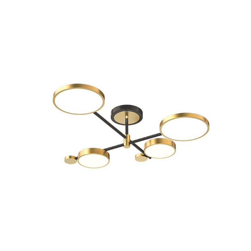 Circle Chandelier Lighting Fixtures Contemporary Metal Hanging Lights for Living Room