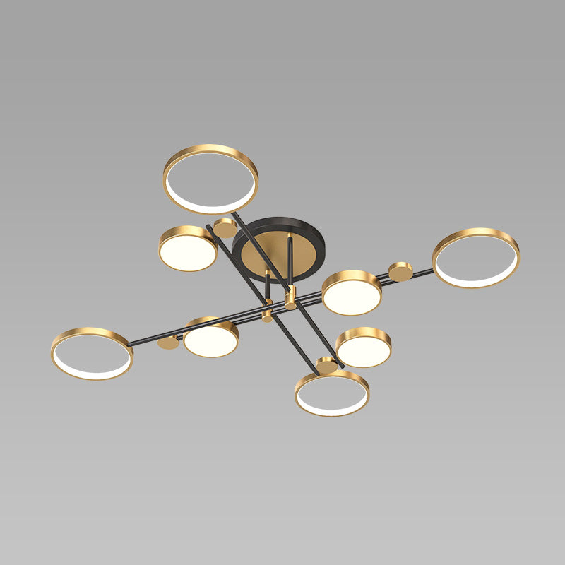 Circle Chandelier Lighting Fixtures Contemporary Metal Hanging Lights for Living Room