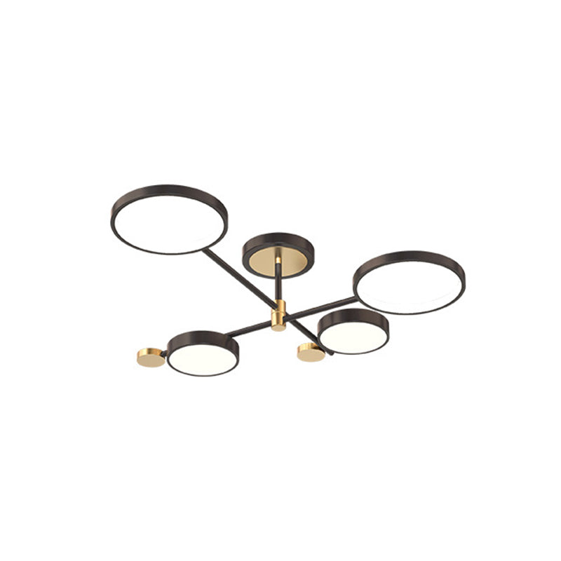 Circle Chandelier Lighting Fixtures Contemporary Metal Hanging Lights for Living Room