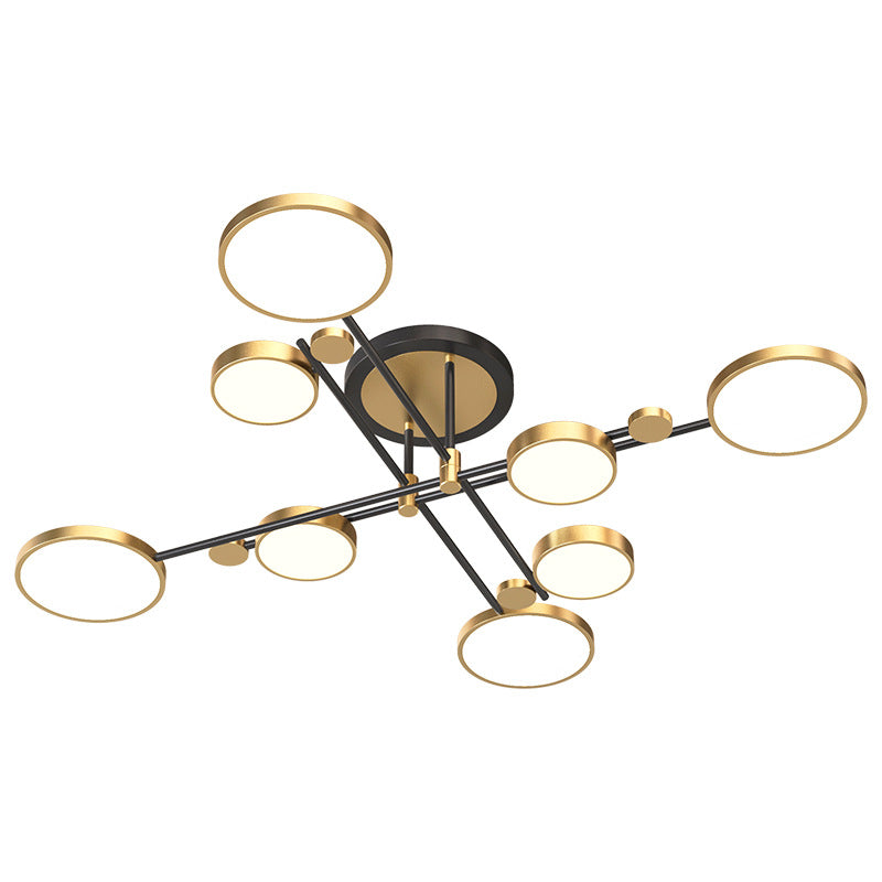 Circle Chandelier Lighting Fixtures Contemporary Metal Hanging Lights for Living Room