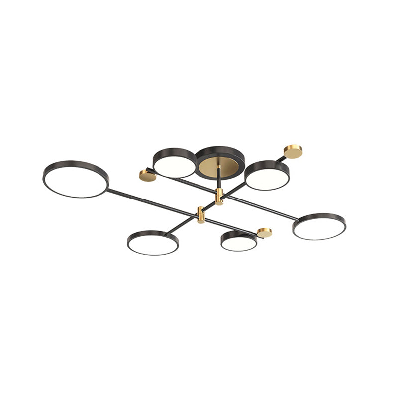 Circle Chandelier Lighting Fixtures Contemporary Metal Hanging Lights for Living Room