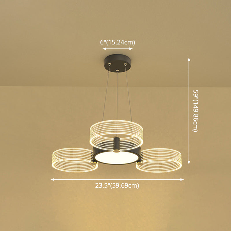 Illuminazione del lampadario Circle Modernista Acrilico Acrilico Luce a sospensione per soggiorno