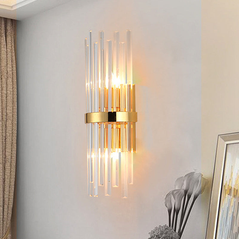 Luz de la pared de cilindro APLEZA MODERA CRISTAL TRI-SIDA 2 CABEZAS LUZ