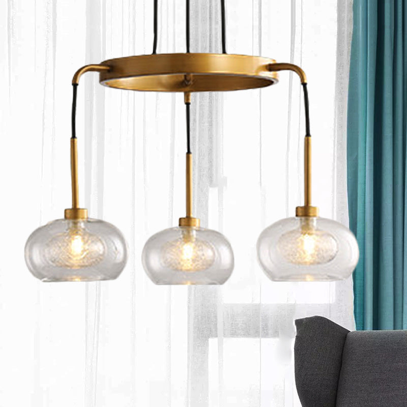 White/Gold Wagon Wheel Chandelier Farmhouse Clear Glass 3/6/8 Heads Pendant Ceiling Light