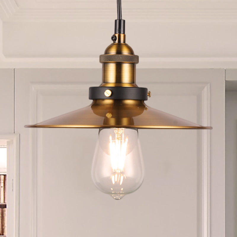 Scheunen Schatten Metall Suspension Licht Industrial Style 1 Lampe Messing Messing Hängende Deckenleuchte