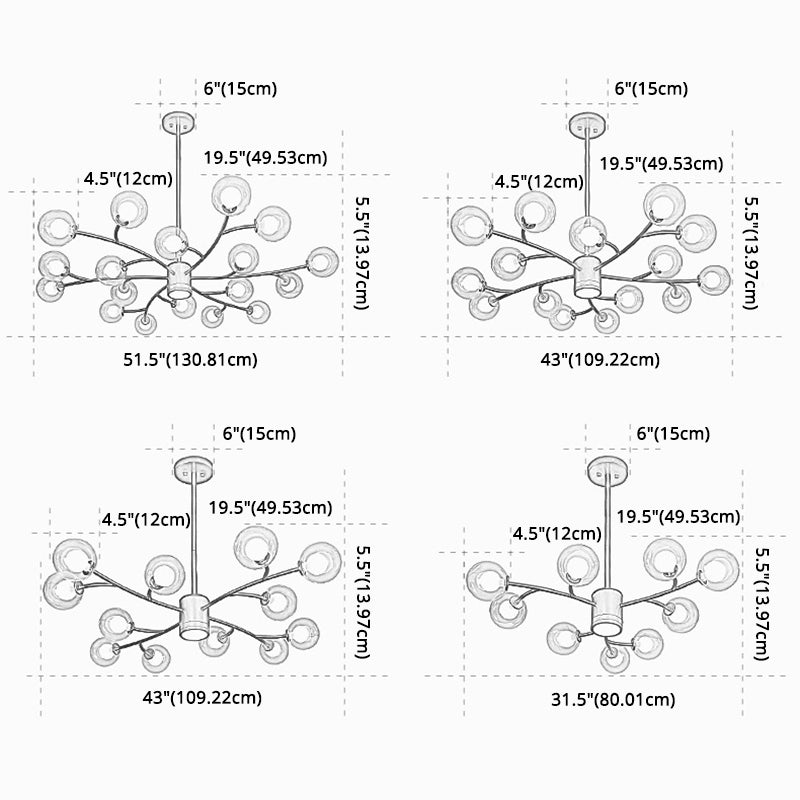 Globe Kronleuchter Licht Ultra-kontuminarischer Klarglasdecke Anhänger für Wohnzimmer