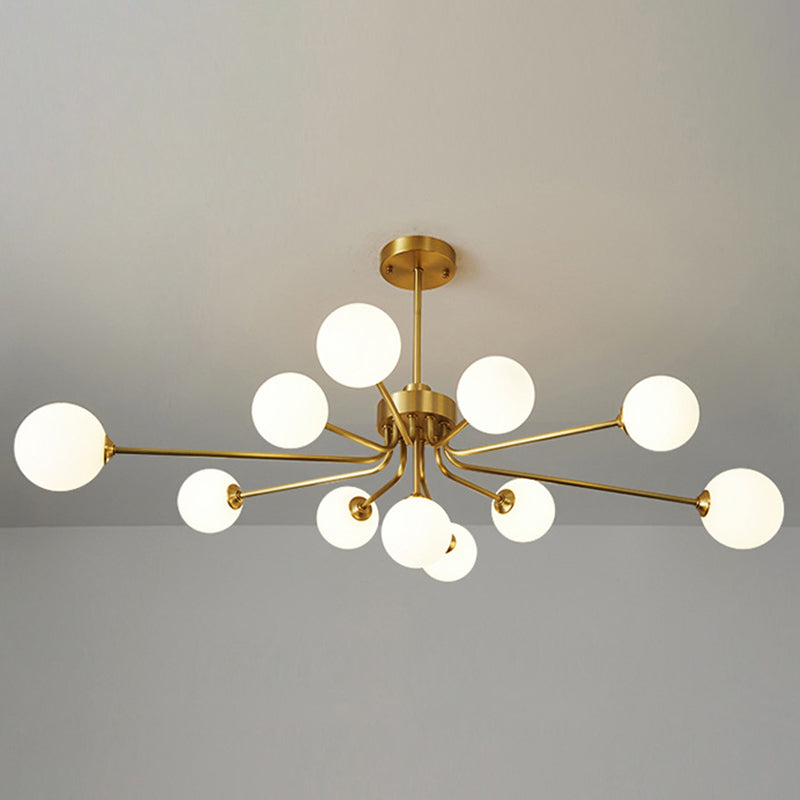 Luce del lampadario a palloncini a palloncino Luci a soffitto a soffitto in vetro a base di latte ultra-contemporanea per soggiorno per soggiorno