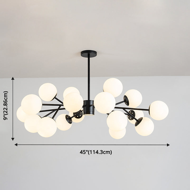 Globe Chandelier Pendant Light Contemporary Style Glass Hanging Light Fixtures for Living Room