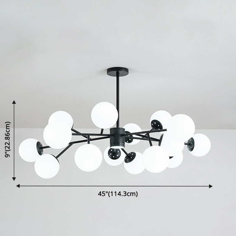Globe Chandelier Pendant Light Contemporary Style Glass Hanging Light Fixtures for Living Room