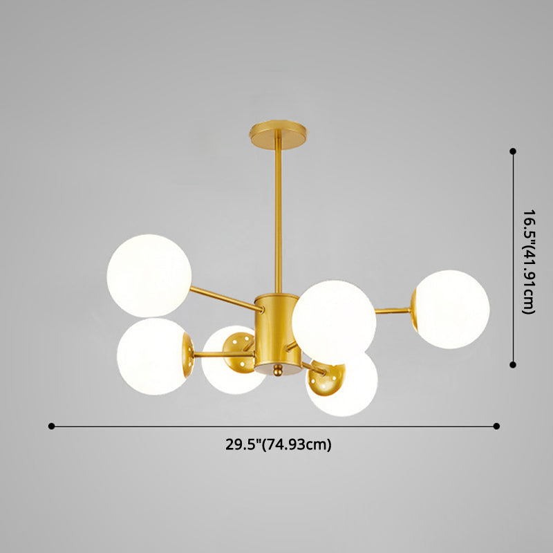 Spherical Chandelier Light Ultra-Contemporary Glass Ceiling Pendant for Living Room