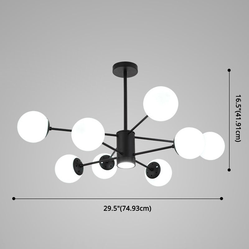 Spherical Chandelier Light Ultra-Contemporary Glass Ceiling Pendant for Living Room