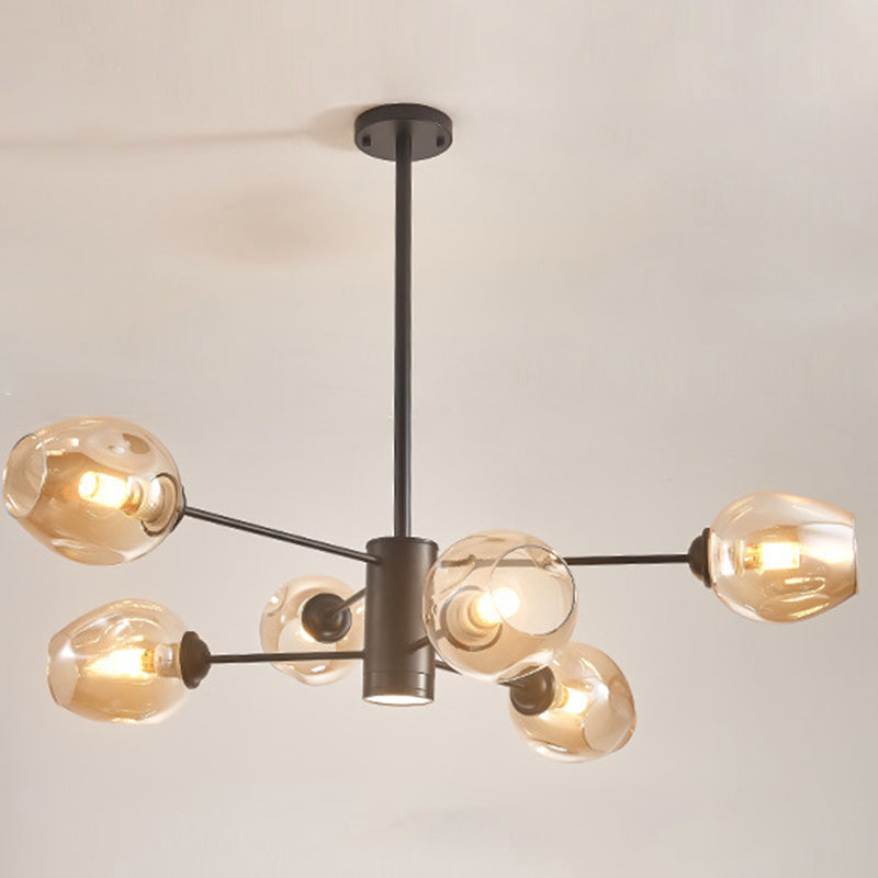 Globe Chandelier Pendant Light Contemporary Style Glass Hanging Light Fixtures for Living Room
