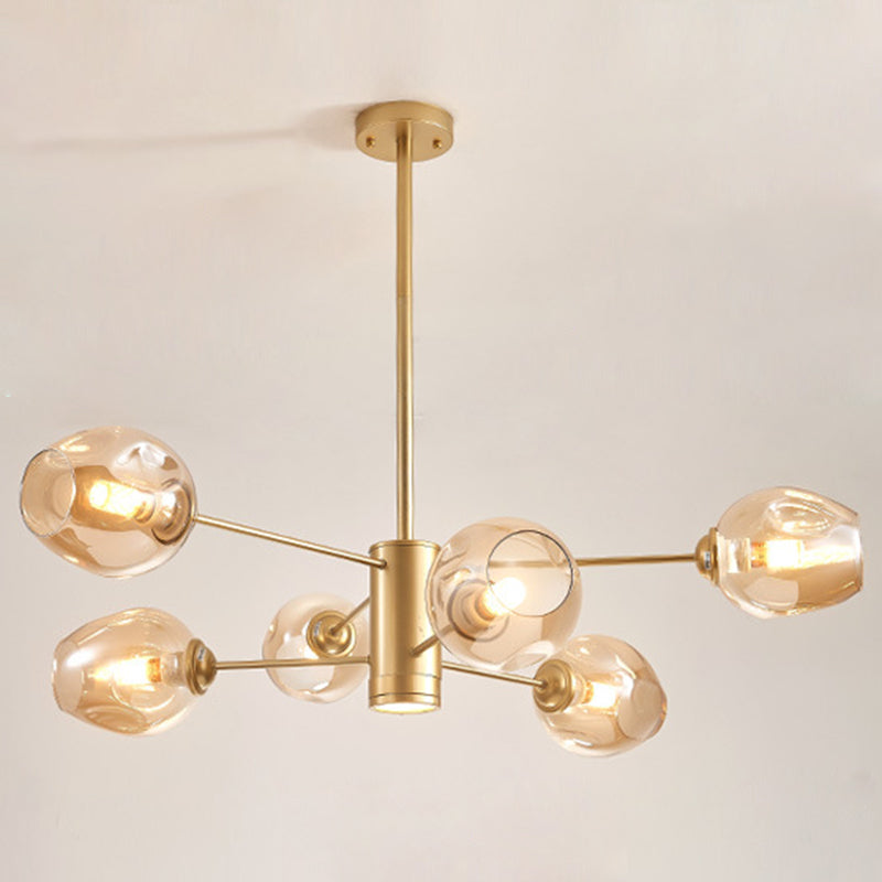 Globe Chandelier Pendant Light Contemporary Style Glass Hanging Light Fixtures for Living Room