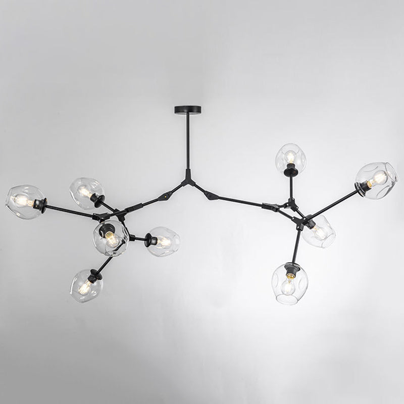 Apparecchi di illuminazione del lampadario ramificati Luce di sospensione in vetro moderno per soggiorno