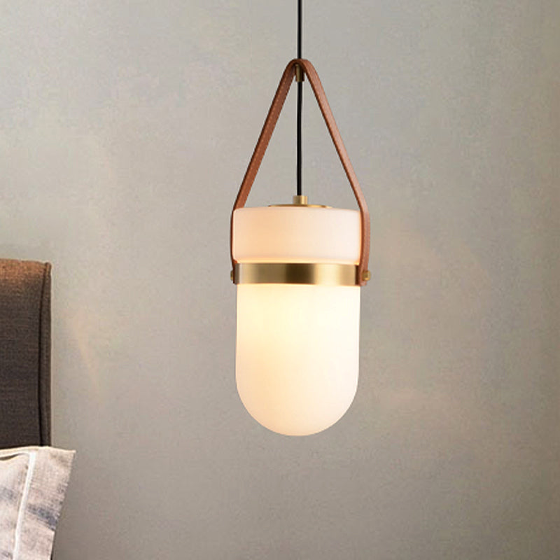 Lámpara colgante de cilindro Class blanco contemporáneo 1 cabezal dormitorio colgante de techo accesorio