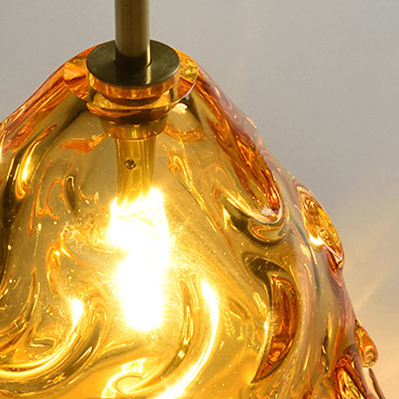 Lámpara colgante de globo de vidrio soplado a mano contemporánea 1 accesorio de iluminación colgante de cabeza para comedor