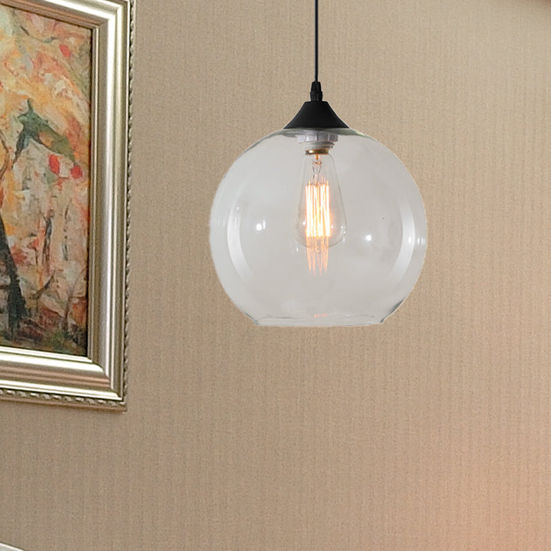 Globe Anhänger Deckenleichte Makkaron Clear/Kaffee/rotes Glas 1 Kopf Esszimmer Hanging Lampe Kit