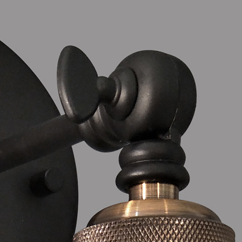 Dome Restaurant Wall Lighting Metal 1 Light Modern Style Adjustable Wall Sconce Lamp in Black