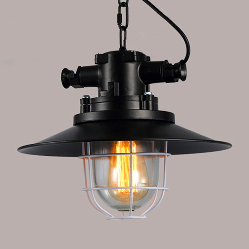 1 kit di luce in gabbia leggera retrò la luce sospesa in metallo industriale con catena sospesa per il ristorante