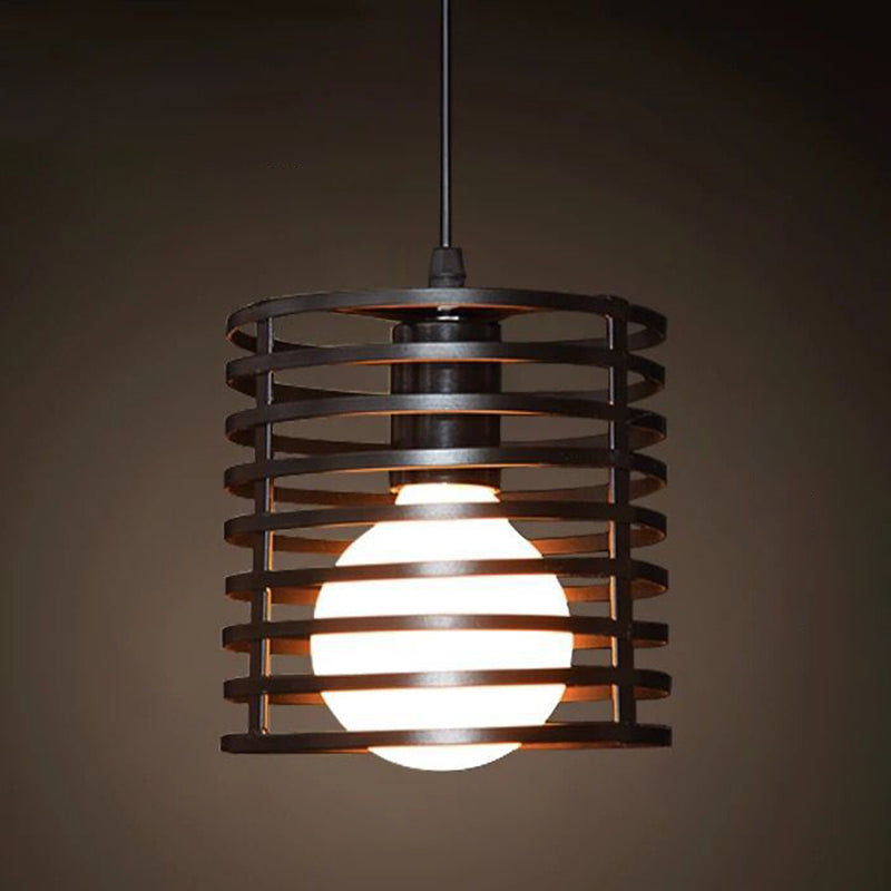 1 leichte Käfig -Leuchten Retro Industrial Style Metallic Hanging Pendell Leuchten für Bar