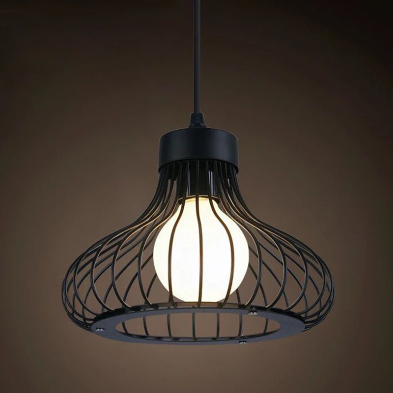 1 leichte Käfig -Leuchten Retro Industrial Style Metallic Hanging Pendell Leuchten für Bar