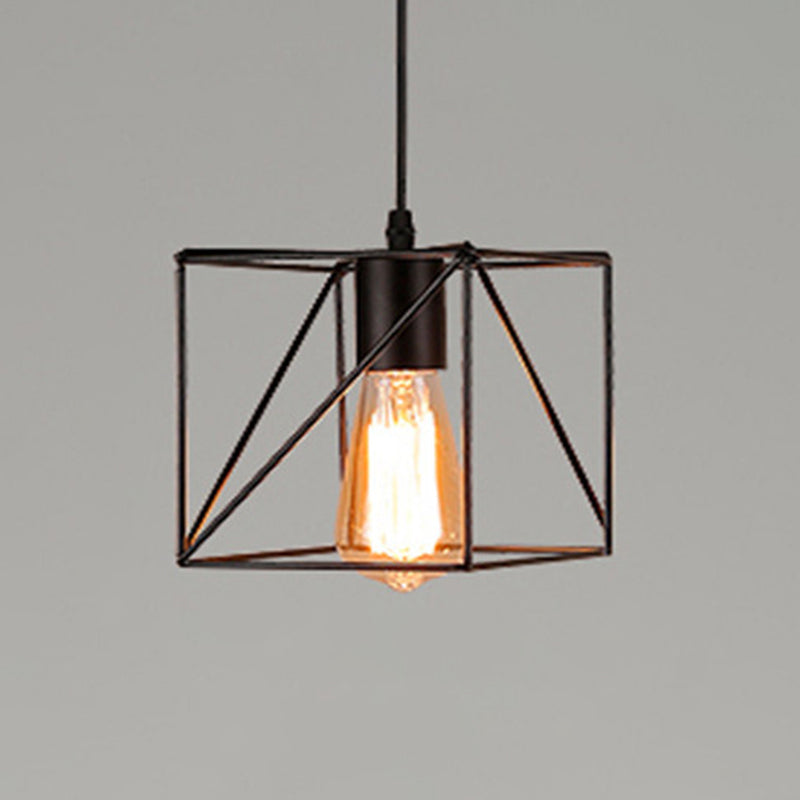 1 leichte Käfig -Leuchten Retro Industrial Style Metallic Hanging Pendell Leuchten für Bar