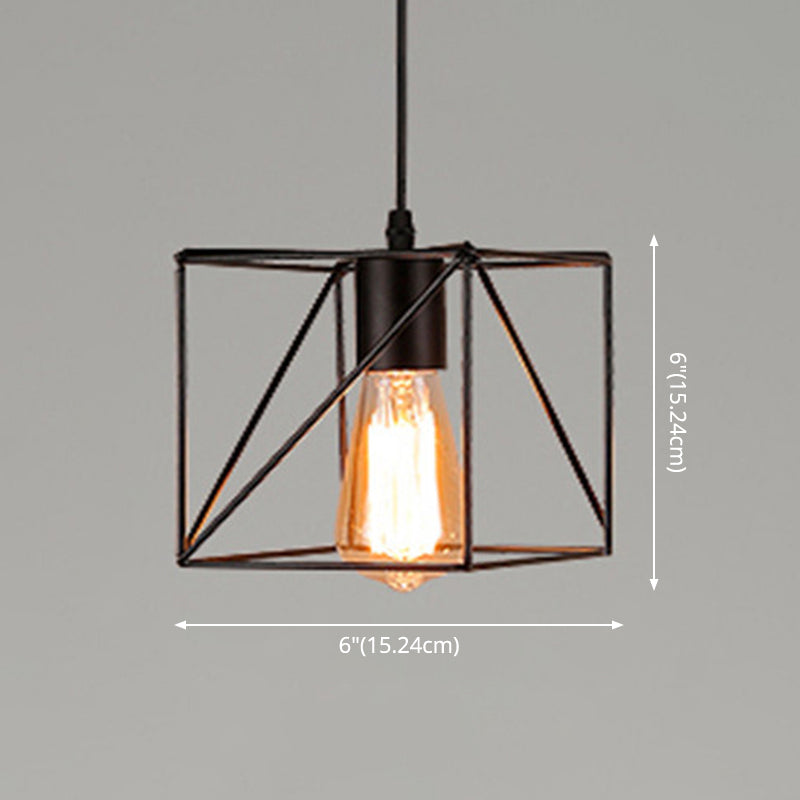 1 leichte Käfig -Leuchten Retro Industrial Style Metallic Hanging Pendell Leuchten für Bar