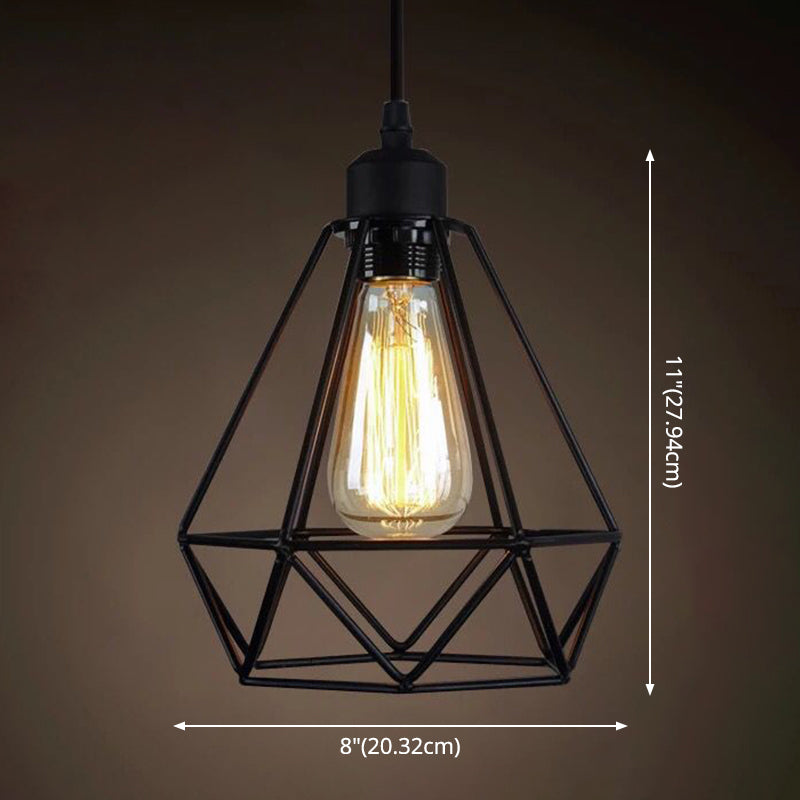 1 leichte Käfig -Leuchten Retro Industrial Style Metallic Hanging Pendell Leuchten für Bar