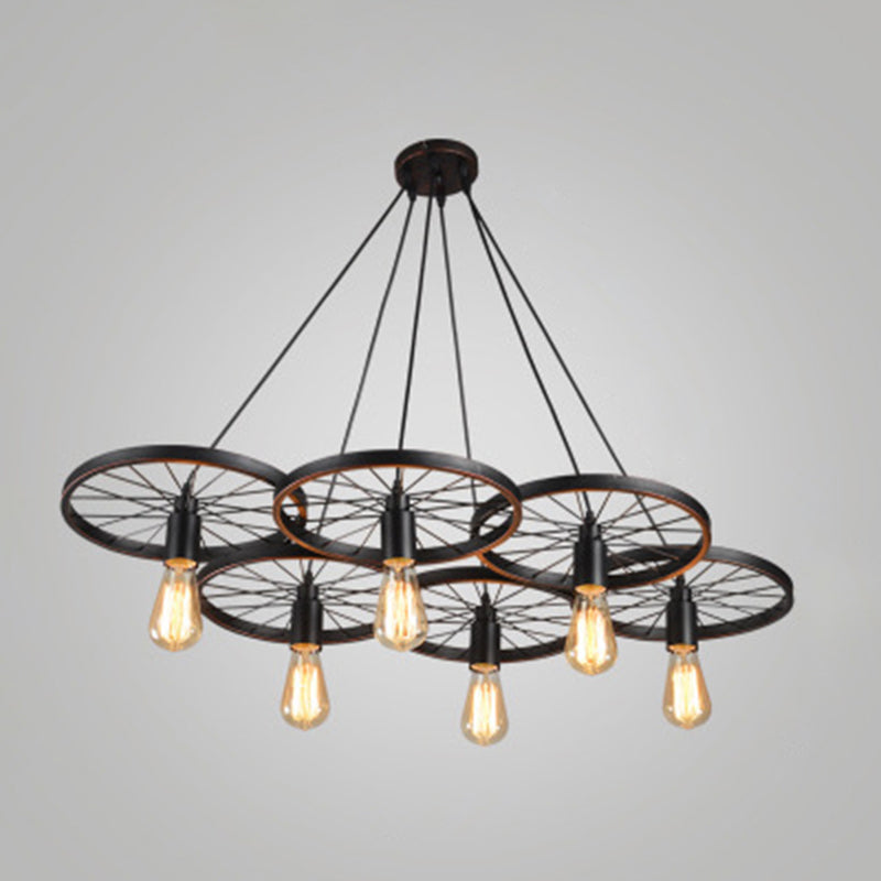 Ruota a pendente multipla in stile industriale METALLIC PENDANTI LAMPARE MULTIMA