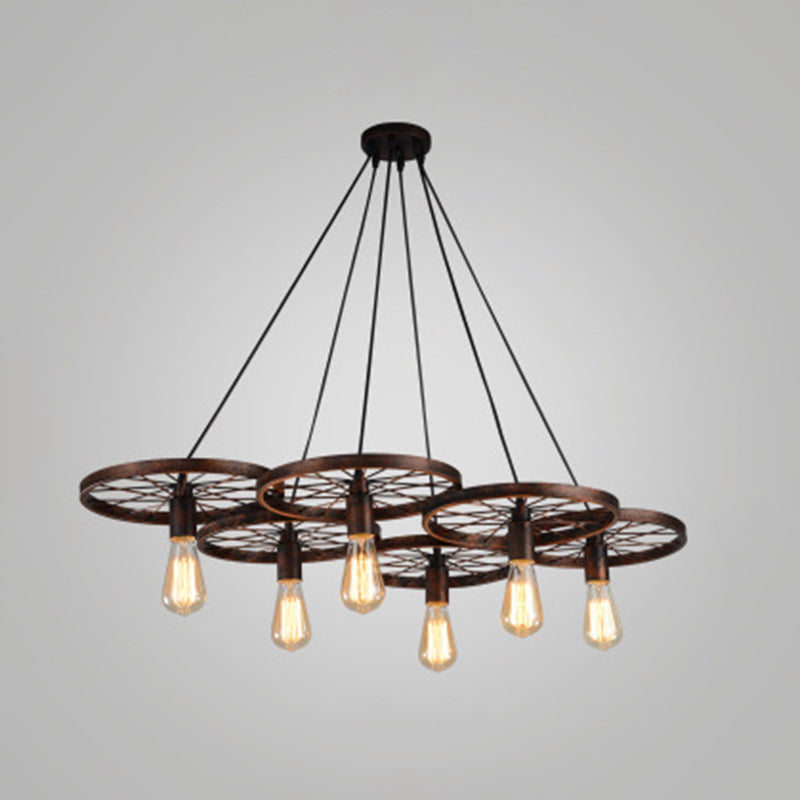Ruota a pendente multipla in stile industriale METALLIC PENDANTI LAMPARE MULTIMA