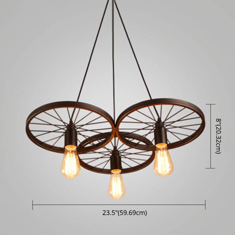 Ruota a pendente multipla in stile industriale METALLIC PENDANTI LAMPARE MULTIMA
