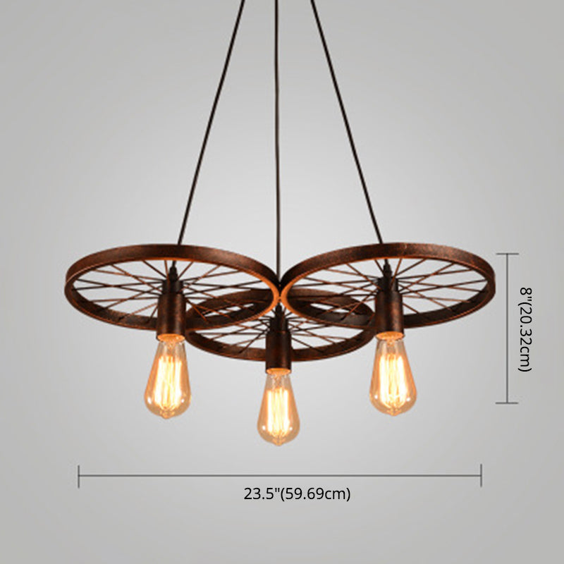 Ruota a pendente multipla in stile industriale METALLIC PENDANTI LAMPARE MULTIMA