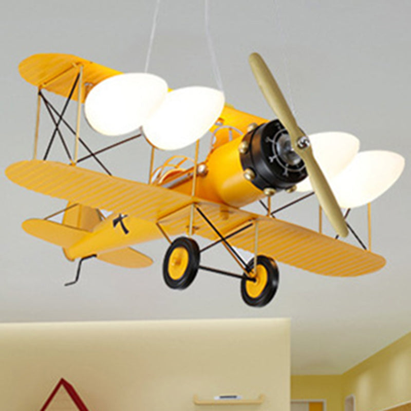 5 Lichter Flugzeugform Pendelleuchten Kinder Metallische Deckenhänge für Kindergarten