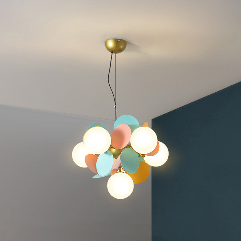 Balloon suspension des luminaires suspendus Cartoon Métallique Drop Pendant avec une teinte en verre pour la chambre