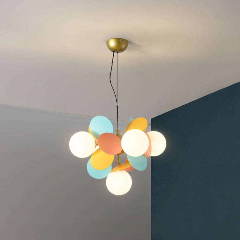 Balloon suspension des luminaires suspendus Cartoon Métallique Drop Pendant avec une teinte en verre pour la chambre