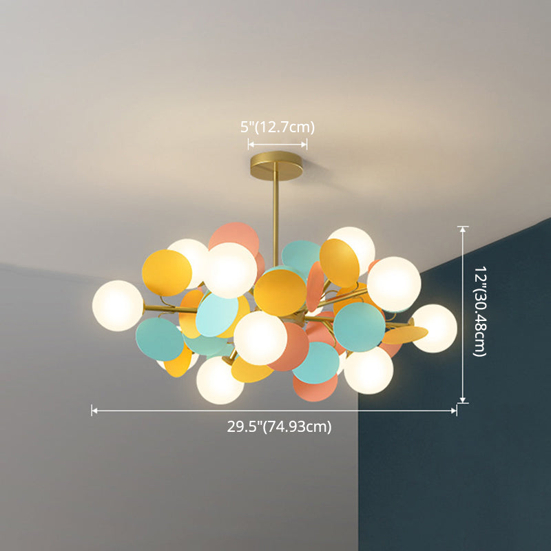 Balloon suspension des luminaires suspendus Cartoon Métallique Drop Pendant avec une teinte en verre pour la chambre