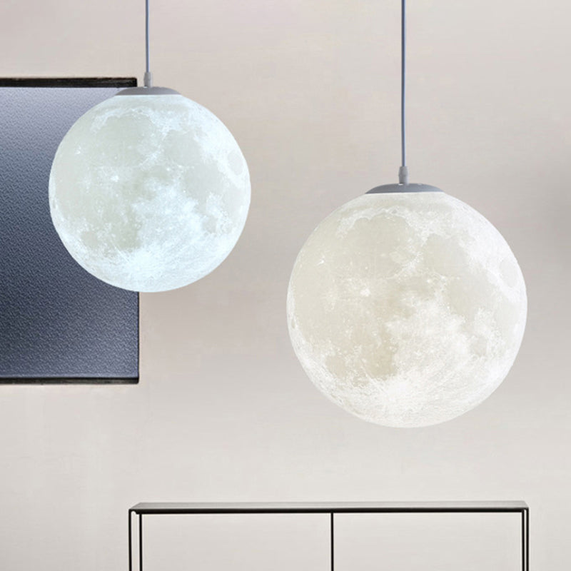 1 Light Moon Hanging Light Fixtures simplicity Nordic Style Plastic Ceiling Pendant Light for Bedroom