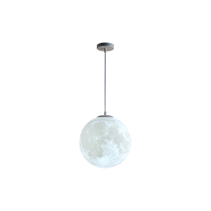 1 Light Moon Hanging Light Fixtures simplicity Nordic Style Plastic Ceiling Pendant Light for Bedroom