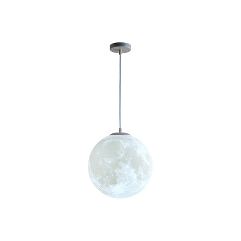 1 Light Moon Hanging Light Fixtures simplicity Nordic Style Plastic Ceiling Pendant Light for Bedroom