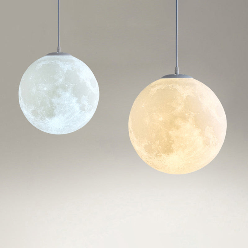 1 Light Moon Hanging Light Fixtures simplicity Nordic Style Plastic Ceiling Pendant Light for Bedroom