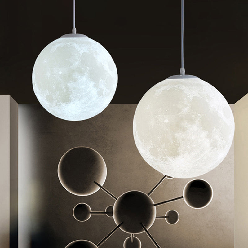 1 Light Moon Hanging Light Fixtures simplicity Nordic Style Plastic Ceiling Pendant Light for Bedroom