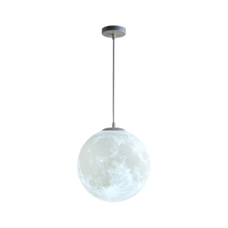 1 Light Moon Hanging Light Fixtures simplicity Nordic Style Plastic Ceiling Pendant Light for Bedroom